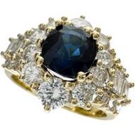 Size 12, 1.72ct Burmese unheated sapphire, 2.03ct diamond, 18K gold, 8.9g, women's ring