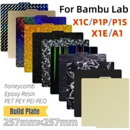 For Bambulab A1 Build Plate P1S X1C Pei Textured 257x257 H1H PEY Peo Sheet Spring Steel For Bambu La