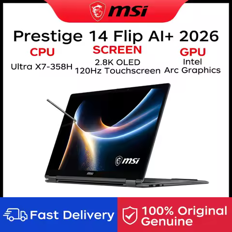2026 MSI Prestige 14 Flip AI+ Laptop 14 Inch 2.8K OLED 120Hz IPS Touchscreen Netbook Intel Ultra X7-