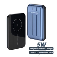 15W Mini Magnetic Wireless 5000mAh USB C PD Fast Charging For iPhone 12 X