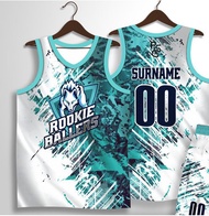 FREE CUSTOMIZE OF NAME AND NUMBER Customized Jersey Full Sublimation White and Green Rookie Ballers 