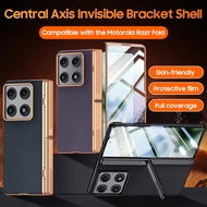 Plating Leather Case For Motorola Razr Fold 5G Kickstand Hinge Full Protective Cover For Motorola RA