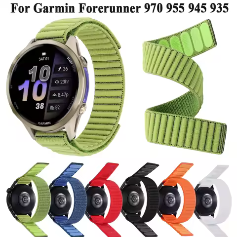 Hook Loop Nylon Strap Watchband For Garmin Forerunner 970 965 955 945 935 570 265 255 Watch 22mm Fen
