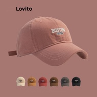 Lovito Casual Letter Boston Baseball Cap Hats for Women LFA09617