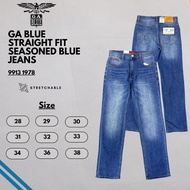 <New Arrival>  GA Blue Men's Straight Fit Stretchable Seasoned Blue Jeans 99131978