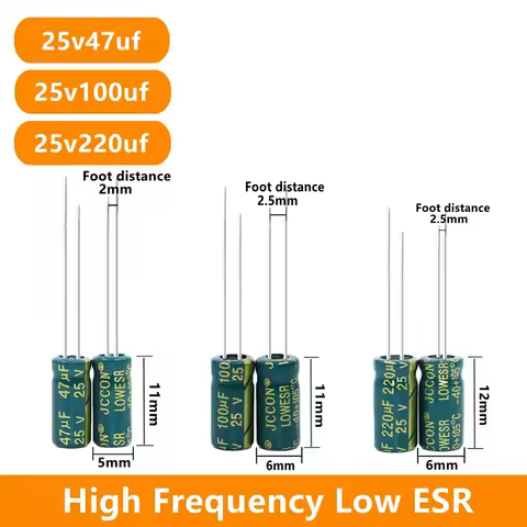 25v 47uf 100uf 220uf 330uf 470uf 680uf 1000uf 2200uf 4700uf 10000uf High Frequency Low ESR Aluminum