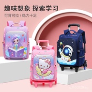 Stair Climbing Six-Wheel Large Capacity Trolley Frozen Girl School Bag Elementary School Student5Spa