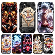 for Samsung A52 A72 4G 5G A71 A81 A82 A91 TPU Luxury Black Silicone Soft Case Anime One Piece Monkey