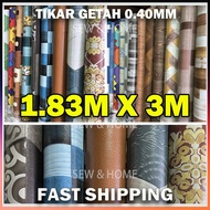 Tikar Getah Quality Lantai 6 Kaki Tebal 0.40mm 1.83M x 3M PVC Flooring Roll Segulung Ready Stock