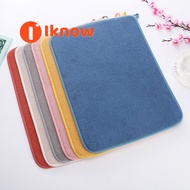I know 38x50CM Dish Drying Mat High Absorbent Tableware Draining Cushion Pad Thick Microfiber Table Mat