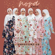 Afa Design Floral Baju Kurung Moden Payung Kain Chiffon Kurung Duyung Moden Pleated Kurung Duyung Ke