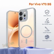Caing for Vivo V70 5G V2538 Matte Transparent Magnetic Shockproof Phone Case
