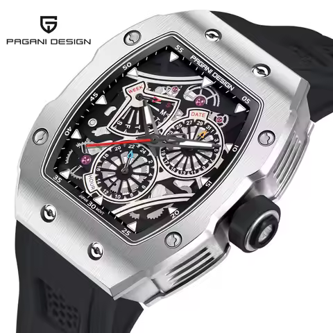 PAGANI DESIGN Mens Sport Watches Stainless Steel Case Japan TMI VH88 Movt Quartz Wristwatch For Men
