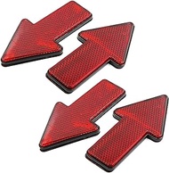 AUTUT 4-Inch Car Reflective Sticker Red Arrow Shape Vehicle Car Reflector Strips, Pack of 4 Pcs