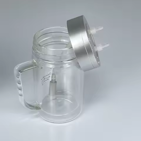 Double-Walled Glass Cup with Stainless Steel SS316 Tiny Diffuser Ozone Water & Oil Bubbler Ozonating