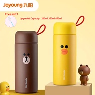 【Upgraded Capacity 260ml,350ml,450ml】Line Friends Joyoung Cobranded Portable Thermos Cup 316L Stainless Steel Lightweight Children Water Cup Lovers Gift Ins Cute With Rope