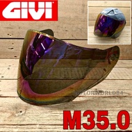 VISOR GIVI HELMET M35.0 SCUDO RAINBOW IRIDIUM GIVI OPEN FACE HELMET TOPI KELEDAR GIVI DOUBLE VISOR C