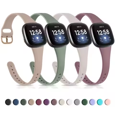 Silicone Silm Strap For Fitbit Versa 3/Versa 4 Band Bracelet For Fitbit Sense/Sense 2 Watchband Wris
