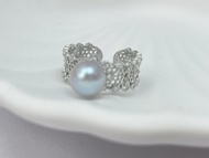 滿天星 天然海水珍珠 akoya 真多麻 S925銀14K注金 戒指