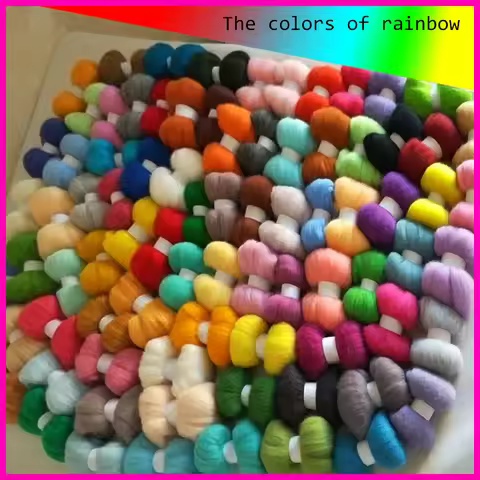 81 Colors Merino sheep wool for poke fun needle felting kit Fibre Felt Fabric Felt Craft Toys Feltin