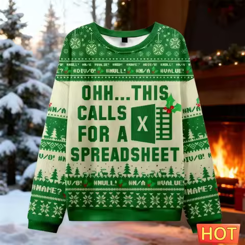 Ugly Christmas Sweater Excel Pattern Funny New Christmas Xmas Gift Data Analyst Xmas Sweaters 2027 S