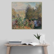 Claude Monet มุมสวนที่ Montgeron1876》ผ้าใบน้ำมัน HD การพิมพ์ภาพวาดพื้นหลังรูปภาพศิลปะตกแต่งบ้าน1ชิ้น