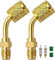 2 Pack A2L R32 R454b Refrigerant Adapter,1/4" LH SAE Female Thread to 1/4" SAE Male Thread,for R-454