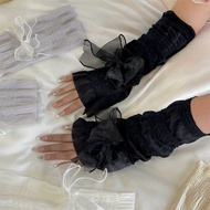 ✨Store Recommended✨Japanese Ice Silk Sunscreen Sleeves Lace Sleeves Lace Sleeves Bowknot Breathable 