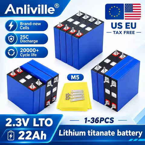 1-36PCS New 2.3V 22Ah Lithium Titanate Battery 25C High Current DIY 12v 24v 48v Tricycle Solar Speak