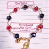 14K GOLD HAND CHAIN WITH CRYSTAL TIE