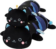 Mewaii Black Cat Plush Body Pillow - 25" Black Cat Stuffed Animals Squishy Pillow, Cute Plushies Cuddle Pillow for Kids, Long Cat Pillow Plush Toys, Birthday Gifts for Women, Girls and Males