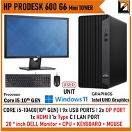 HP ProDesk 600 G6 MT Business DESKTOP SET CPU Core i5 -10TH GEN with 20"inch Monitor  UP TO 64GB / 1