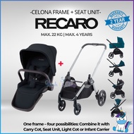 Recaro Celona Frame Silver + Recaro Seat Unit Select Night Black for max 4 years / &lt; 22 kg | HUSHABUY