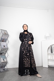 JEMMA DRESS SET OUTER BAHAN SATIN ROBERTO MIX TILE GARDEN DAN TILE POLOS SIZE M L XL XXL LD 100 - 12