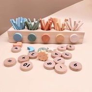 Magnetic Counting Stick Mathematics Teaching Aids Wooden Montessori Spindle Box Early Childhood Educ