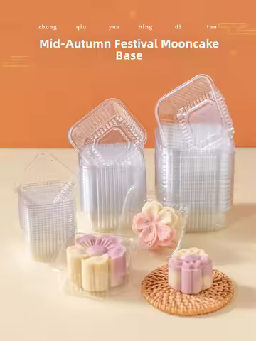Thiened Plastic Mooncake Paaging Box with Base Tray een Bean Cake Inner Square round Bakery Kitchen 