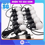 G50 LED string, warm white light, opaque bulb - clear bulb, 10 bulbs - 5 m / 20 bulbs - 10m