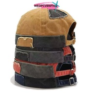 WEOPCVBNF902 Brimless Hat, Rolled Cuff Adjustable Melon Docker Cap, Casual Retro Vintage Docker Cap 