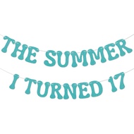 The Summer I Turned 17 Banner - Happy 17th Birthday Banner, Cheers to 17 Years, Summer Beach 17th Bi
