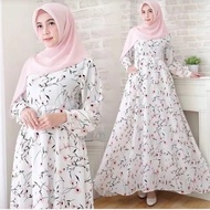 Muslim Maxi Dress Wanita Motif Bunga Cantik