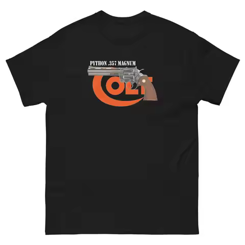 Classic Python 357 Magnum Caliber Revolver T-Shirt 100% Cotton O-Neck Short Sleeve Summer Casual Men