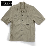 เสื้อเชิ้ตแขนสั้นผ้า Ripstop สีเบจ รุ่น 12CMSH284A จาก CP Company ไซส์ S