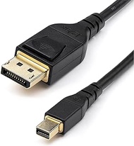 StarTech.com Mini DisplayPort to DisplayPort 1.4 Cable / 6.6 ft (2 m) / VESA Certified / 8K 60Hz / 4K 120Hz / Mini DP to DP Converter Monitor Cable / HBR3 / HDR DP14MDPMM1MB Black