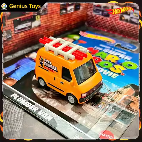 Genuine Hot Wheels 1:64 Diecast Car The Super Mario PLUMBER VAN Alloy Custom Collectible Car Model V
