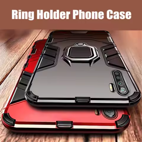 OPPO A91 Shockproof Armor Case for OPPO A91 A31 F15 A5 A9 2020 Ring Stand Phone Cover for Realme X50