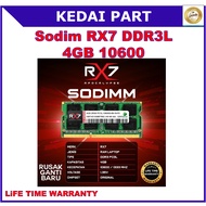 RAM LAPTOP RX7 DDR3L 4GB 10600 Mhz 1.35V LIFETIME WARRANTY