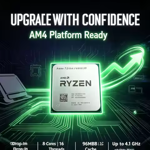 R7 5700X3D AMD Ryzen 7 Processor Socket AM4 DDR4 8 Cores 16 Threads 105W Max 4.1GHz Boost For X570 B