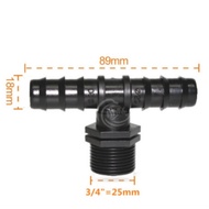 Tee Connector Male Thread Thread 3/ 4 inch to Hose 20 mm 20mm T Reducer for Uniring Irrigation Hydro