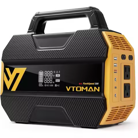 FlashSpeed 300 Portable Power Station 300W, 230Wh Solar Generator with LiFePO4 Battery Pack, 3000 Cy