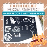 HappyJoy FAITH GOD BIBLE Verses PREMIUM Custom Personalized Detailed Decal Vinyl Waterproof Stickers